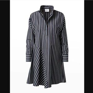 AKRIS PUNTO Womens US Size 14 XL | Striped Draped Insert Shirtdress Dress $990